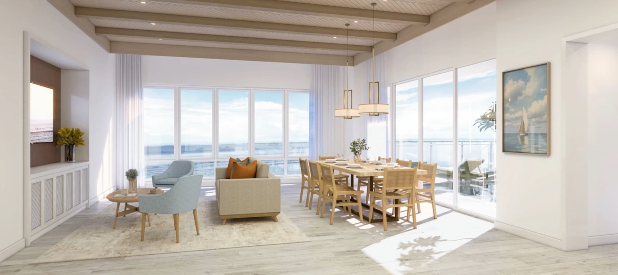 Living room with floor-to-ceiling windows facing the sea, Aruga Resort and Residences, Mactan