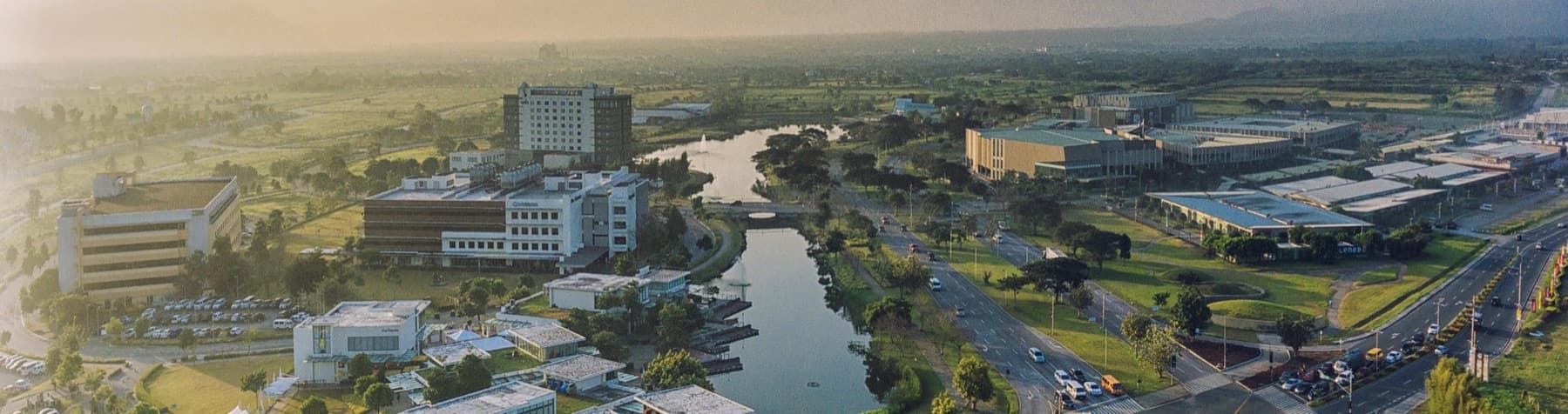 Nuvali and Laguna de Bay, aerial panorama