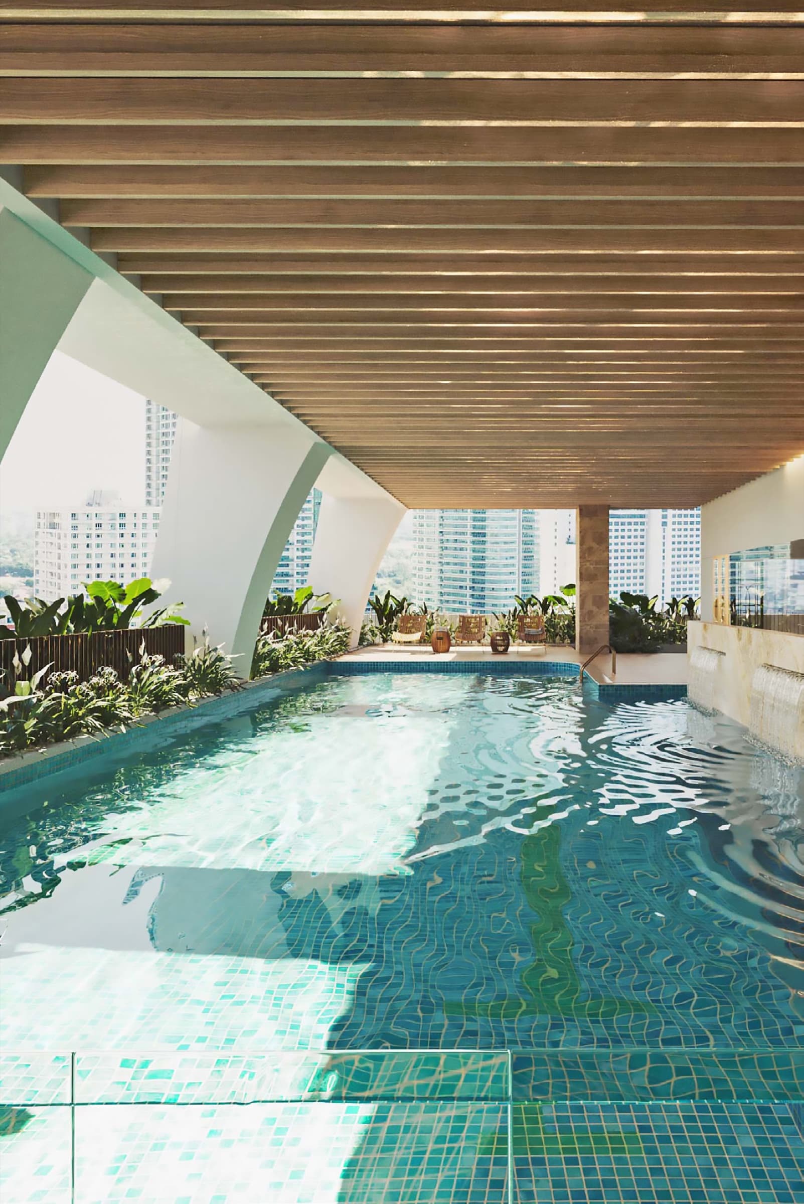 Eluria heated saltwater lap and leisure pool on the amenity floor (artist's rendering)
