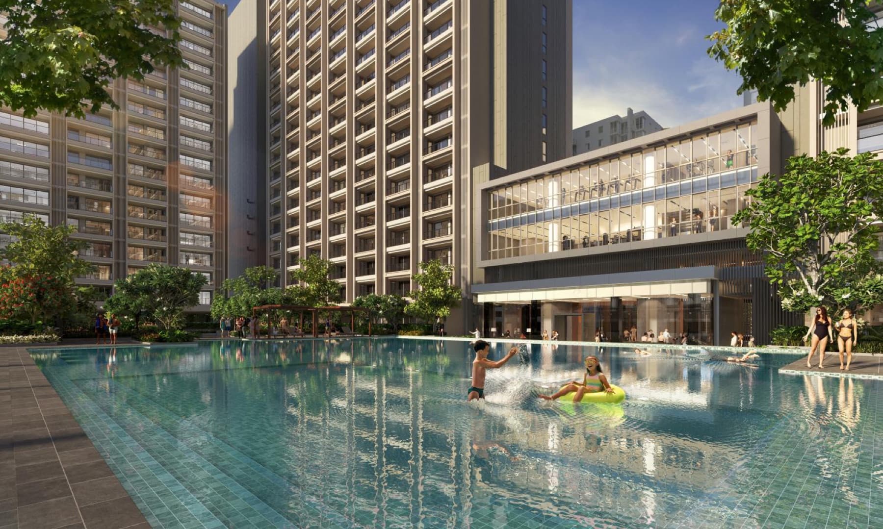 Gardencourt Residences, lap pool, artist's rendering