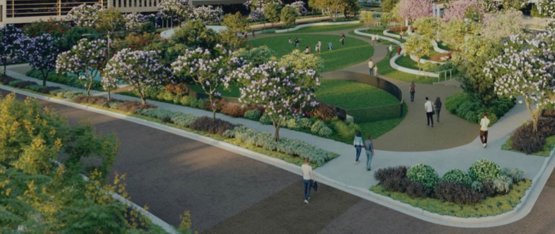 Southmont Central, central park and promenade, artist's rendering