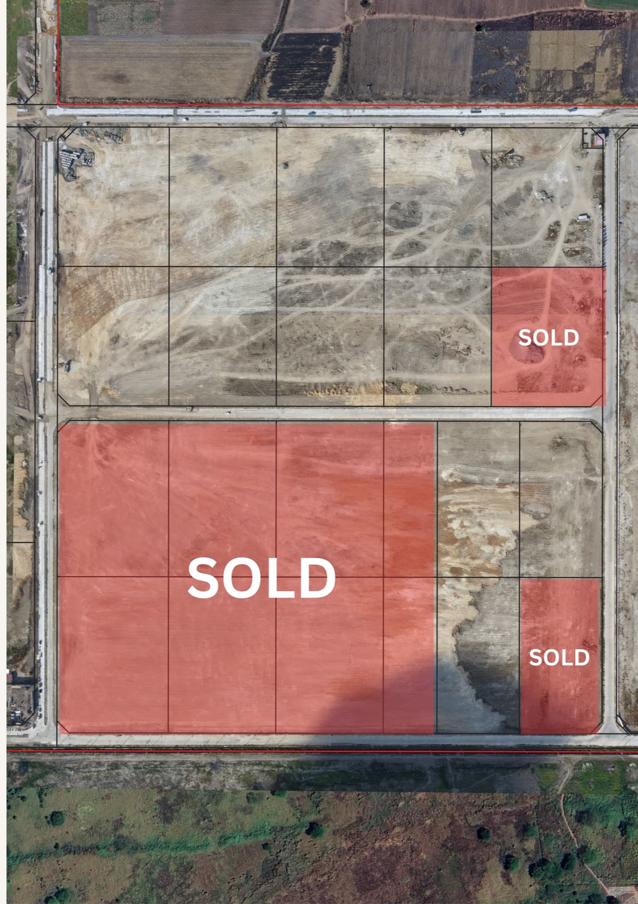 TARI Estate, lots on the ground, plan view