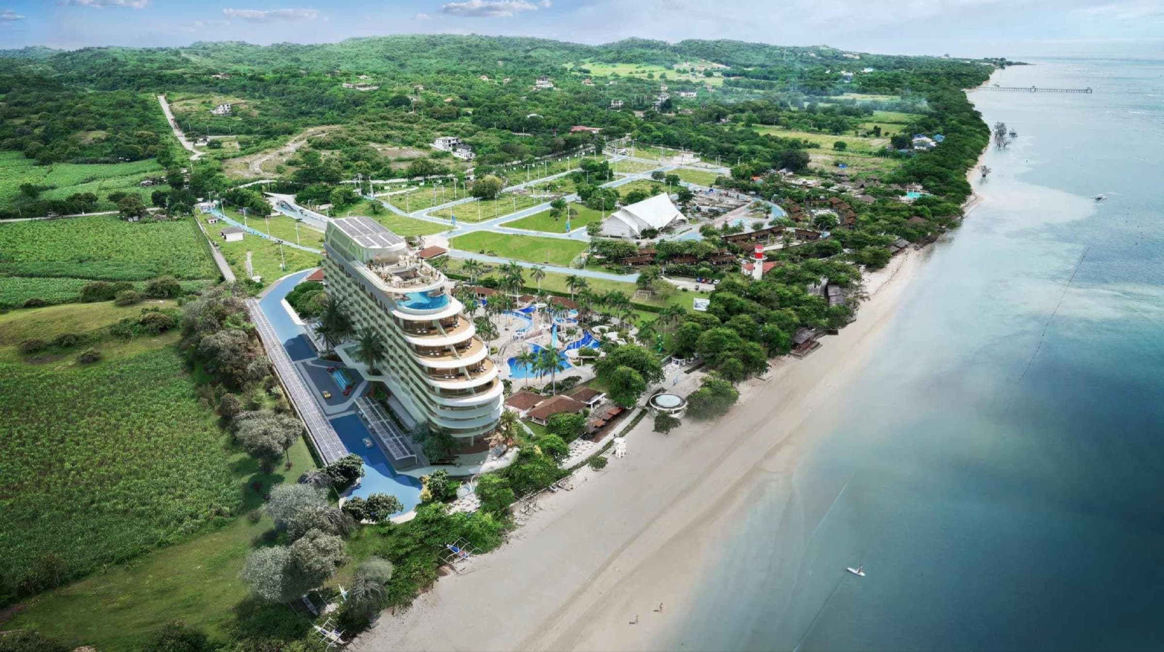 The Nautilus on the CaSoBe beachfront in Calatagan, artist's aerial perspective