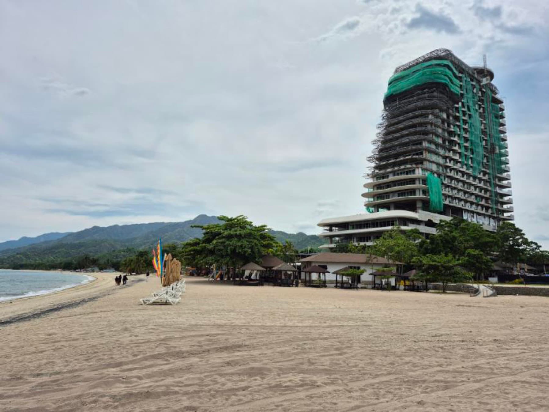The Spinnaker at Club Laiya, actual photo of the tower under construction from the beach