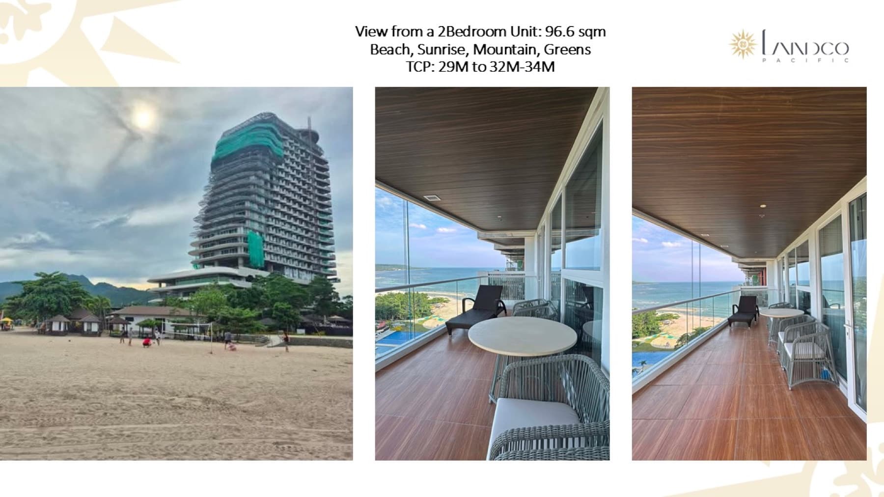 The Spinnaker, actual balcony views from a 96.6 sqm two-bedroom unit