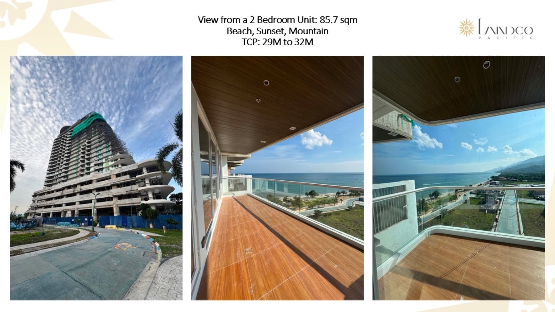 The Spinnaker, actual balcony views from an 85.7 sqm two-bedroom unit
