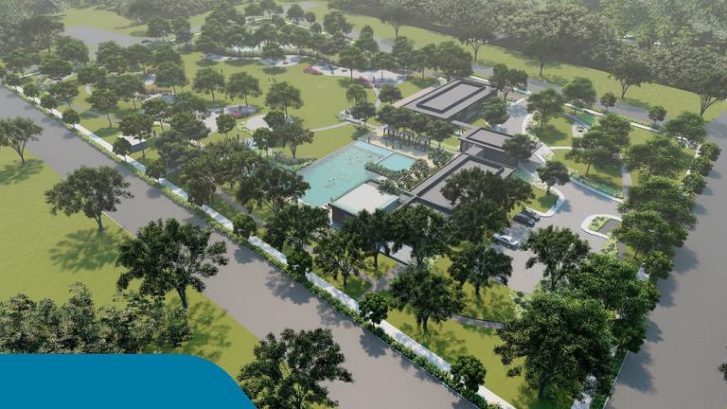 Versala clubhouse, pool and park, artist's rendering